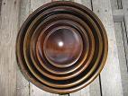 12" Wooden Salad Bowl in Walnut Color Finish for Two to Four