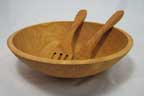12" Cherry Salad Bowl Kit (1st Quality) w/11" fork & paddle - Click Image to Close